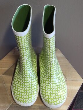 Coach Green Signature Pattern Rain Boots